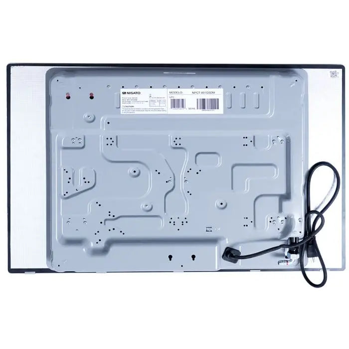 Estufa Empotrable a Gas de 33 pulgadas Nisato con Vitro Ceramica de 5 Quemadores de Hierro Fundido con Encendido Electrico Color Negro
